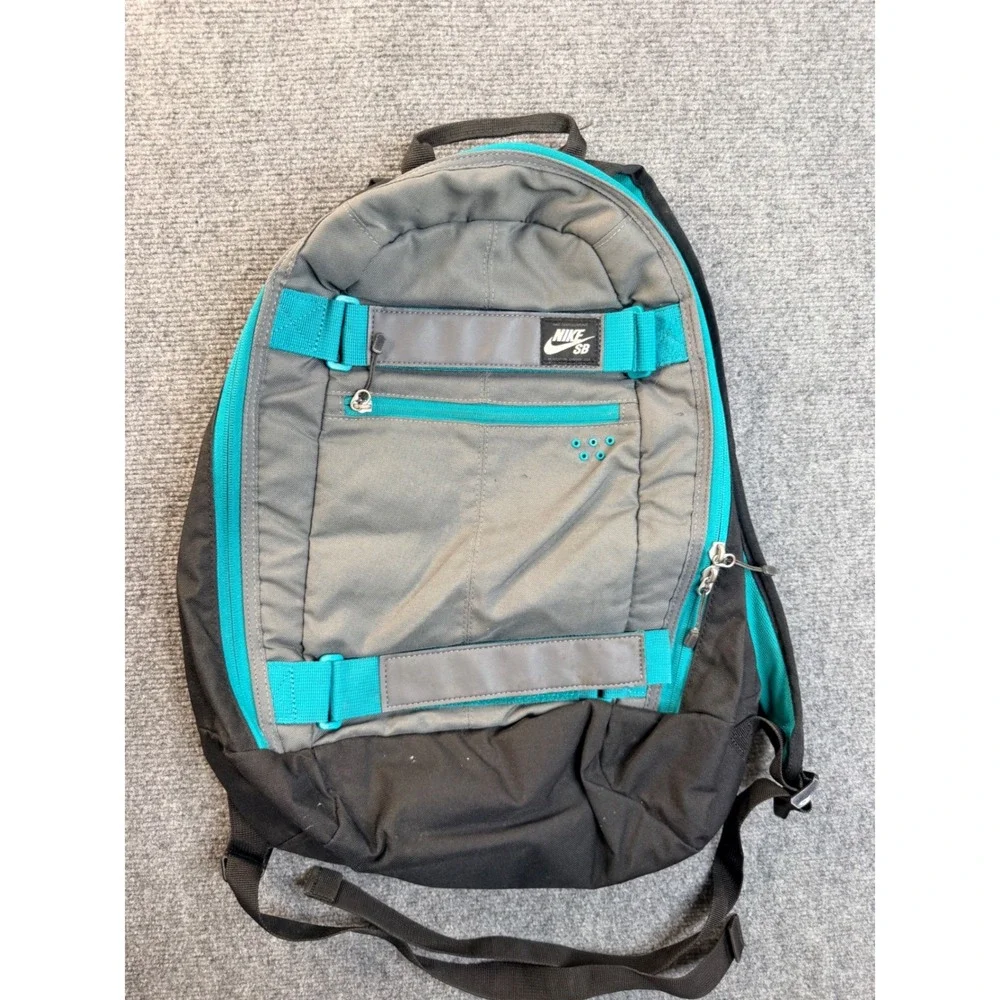 Nike SB Skateboard Backpack Grey Black Teal Streetwear Tactical Hiking Bag